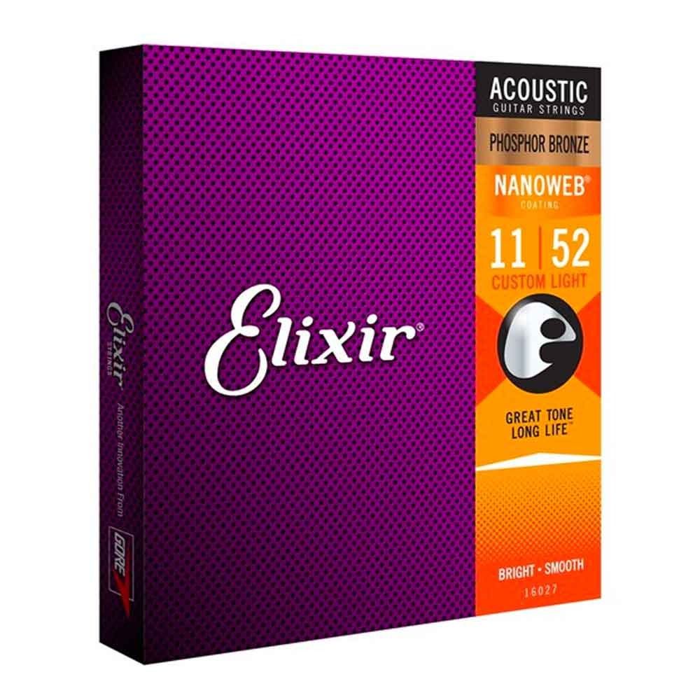  ELIXIR - 16027 - Dây đàn Guitar - Elixir- Strings Phos Bronze NW CusLt 011 set 