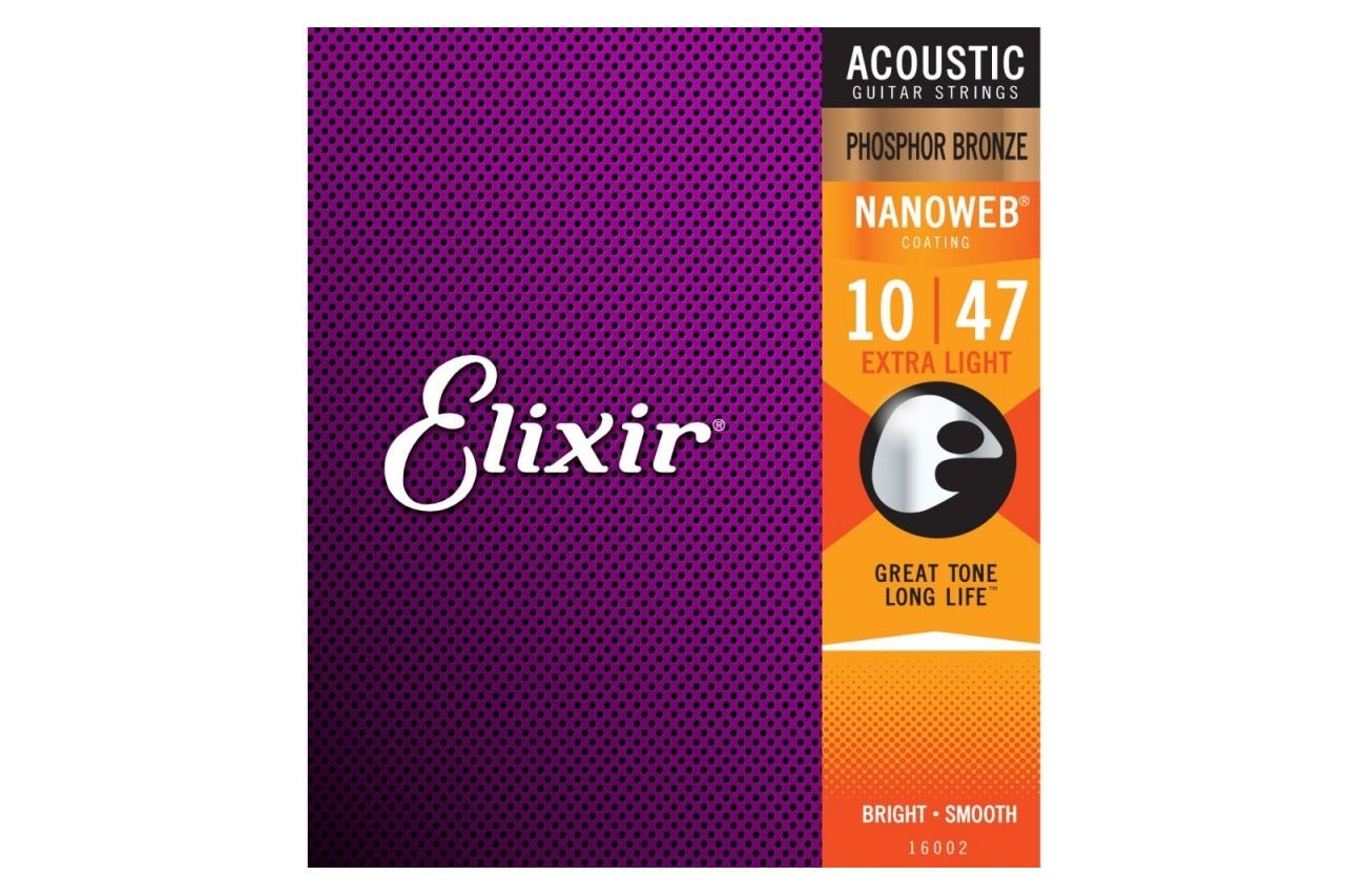  ELIXIR - 16002 - Dây đàn Guitar - Elixir- Strings Phos Bronze NW ExLt 010 set 