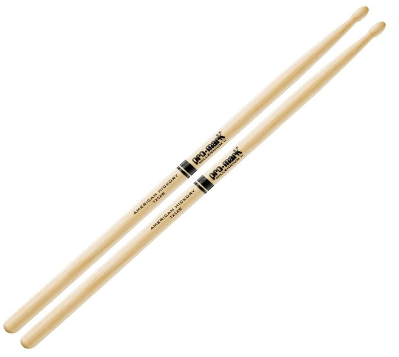 Promark TX5AW Hickory 5A Drumsticks, Wood Tip 