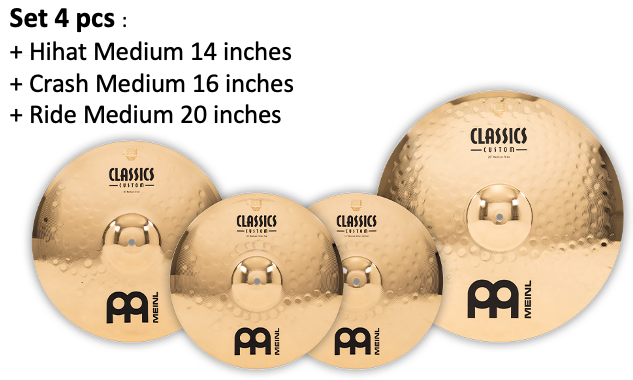 Cymbal Meinl Classics Custom Brilliant Complete Cymbal Set - CC141620
