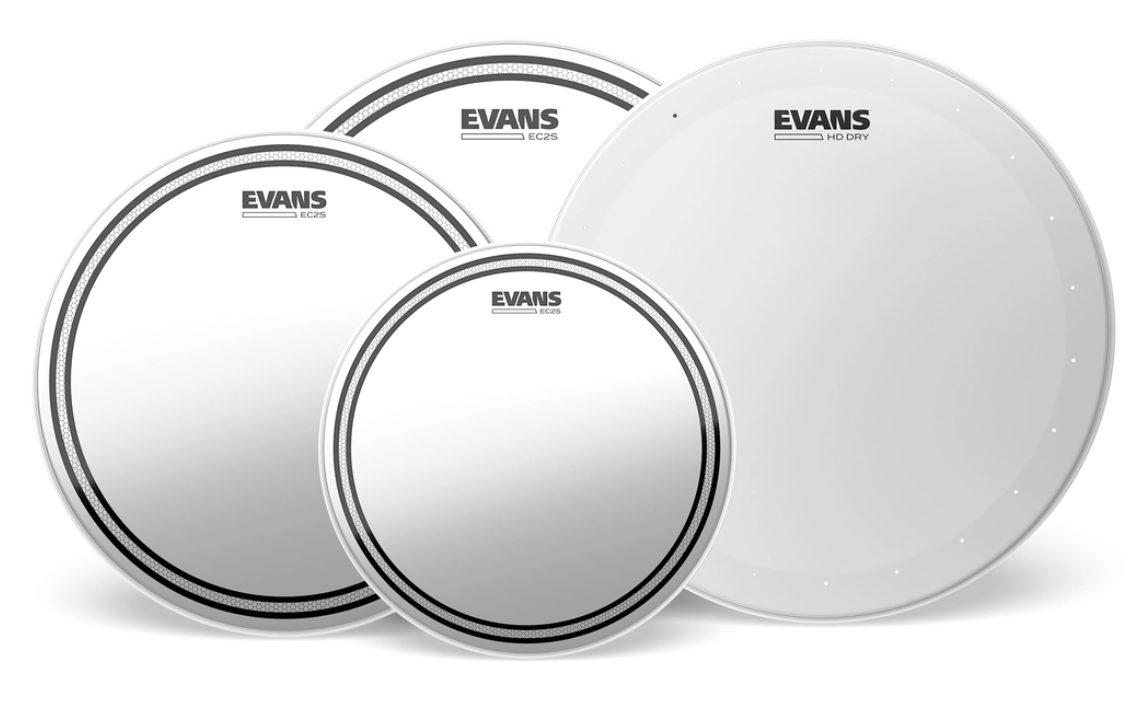 Set mặt tom trống Evans EC2/G2/Uv2/Hydraulic/BlackChrome