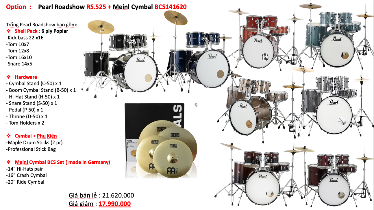 Trống Cơ Pearl Roadshow RS525