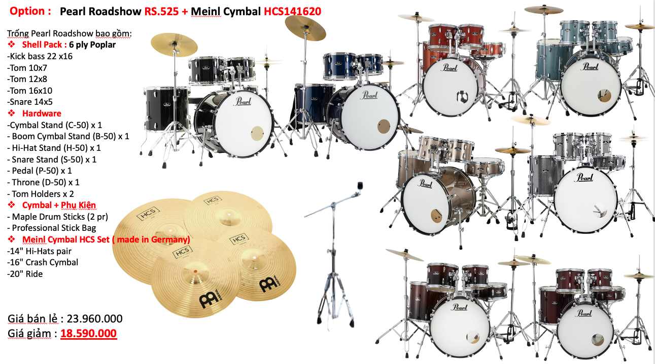 Trống Cơ Pearl Roadshow RS525