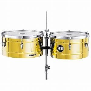 Meinl Marathon Series Brass Finish Steel Timbales, 14-15-Inch