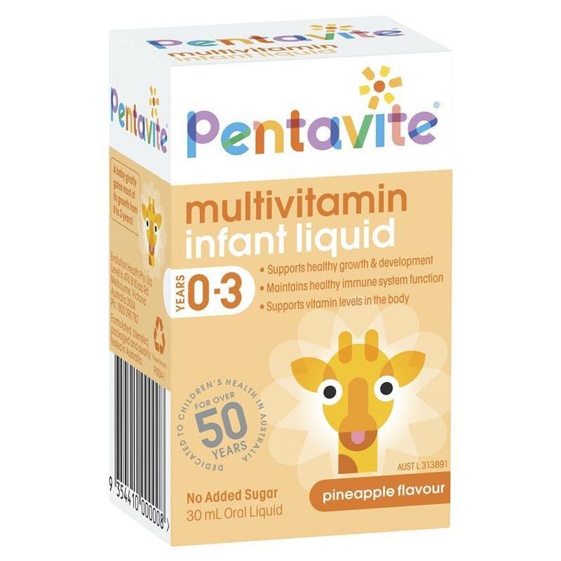 Siro bổ sung vitamin tổng hợp cho bé từ 0-3 tuổi Pentavite Multivitamin Infant Liquid 30ml