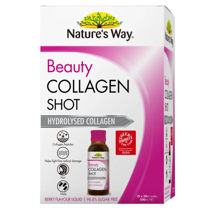 Collagen dạng nước Nature’s Way Beauty Collagen Shot 10 chai x 50ml