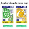 Combo DHC trắng da và vitamin C giúp da trắng hồng mịn màng