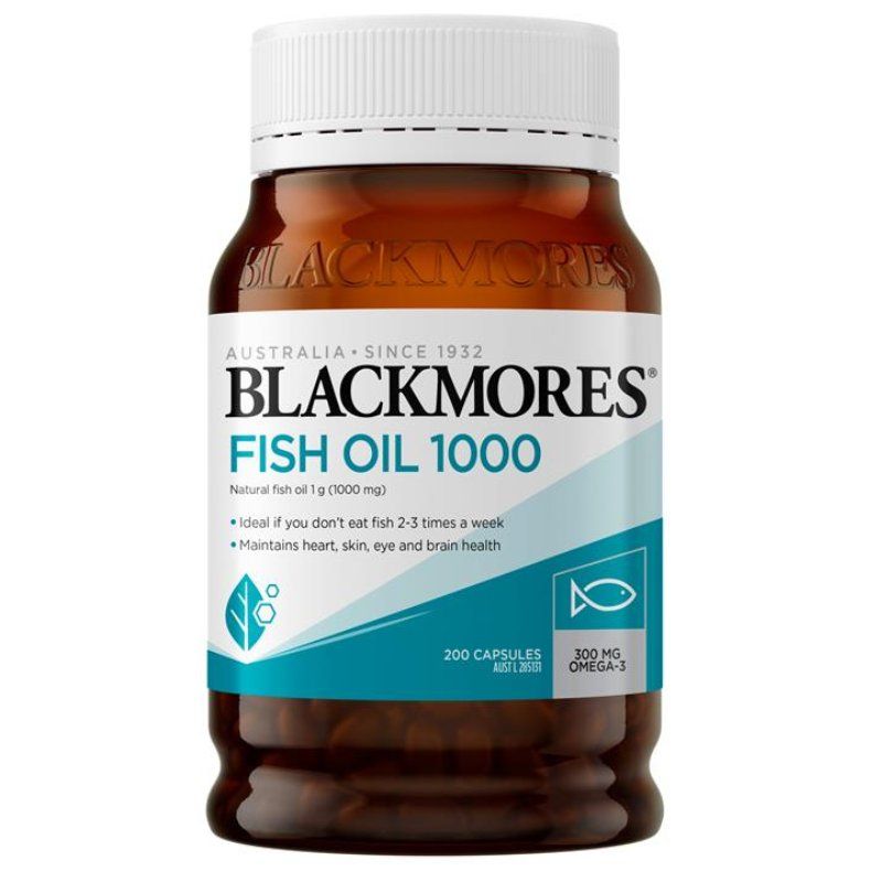Viên uống dầu cá Blackmores Fish Oil 1000mg 200 viên Úc