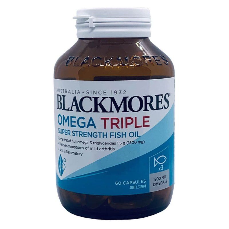 Dầu cá hàm lượng cao Blackmores Omega Triple Fish Oil 60 viên của Úc
