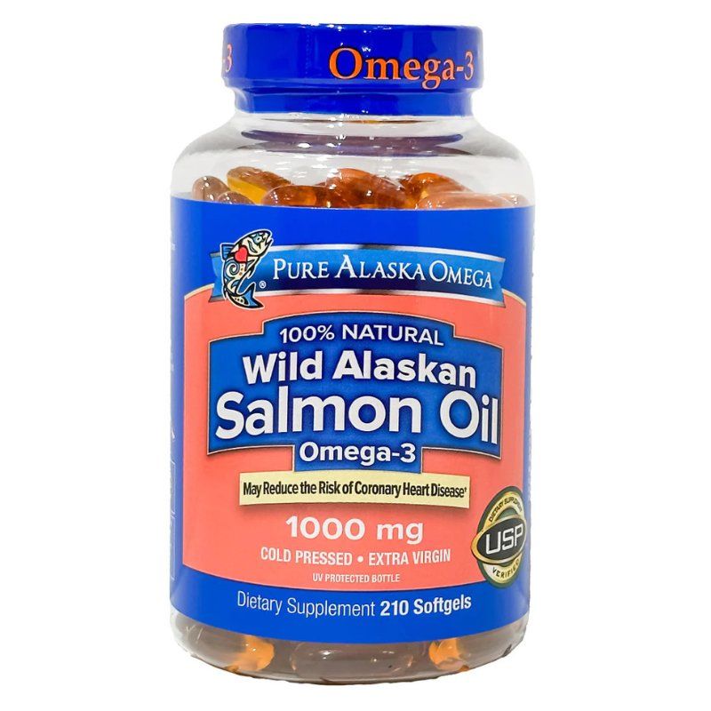 Viên dầu cá hồi Pure Alaska Omega 3 Wild Alaskan Salmon Oil 1000mg 210 viên của Mỹ