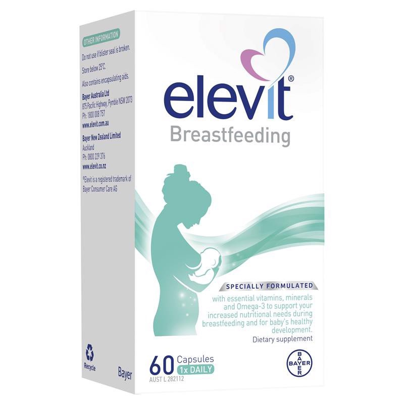Elevit sau sinh Breastfeeding 60 viên Úc dành cho phụ nữ sau sinh & cho con bú