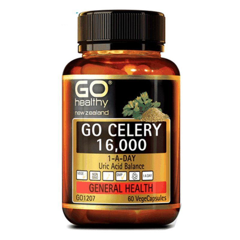Viên uống Go Celery 16000 Go Healthy hỗ trợ trị Gout 60 viên New Zealand