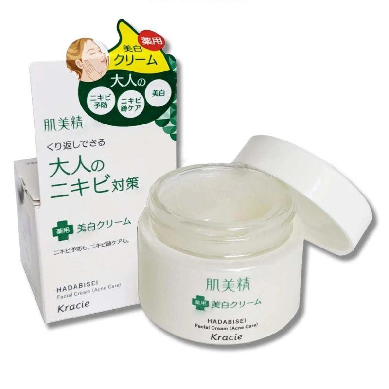 Kem dưỡng trị mụn Kracie Hadabisei Facial Cream (Acne Care) 50g Nhật Bản
