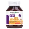 Viên nhai bổ sung kẽm vitamin C cho bé Healthy Care Kids Zinc + Vitamin C 60 viên Úc