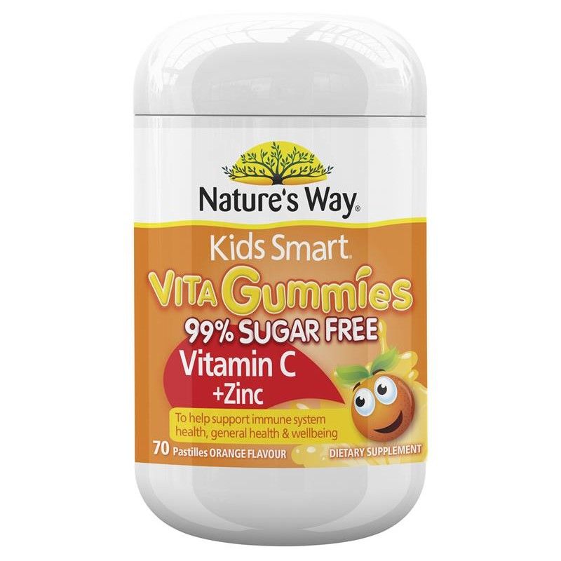 Kẹo dẻo kẽm vitamin C Nature's Way Kids Smart Vitamin C Zinc 60 viên Úc