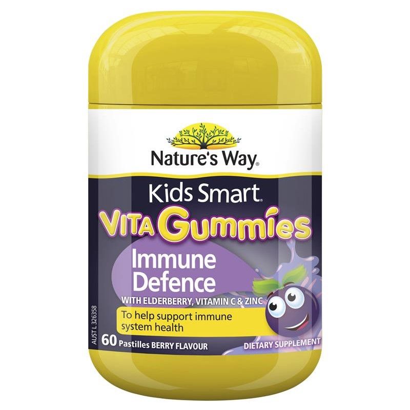 Kẹo dẻo Nature's Way Kids Smart Vita Gummies Immune Defence 60 viên tăng đề kháng, ngừa cảm cúm cho bé