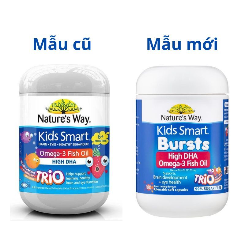 kẹo dầu cá nature's way kids smart bursts high dha omega-3 fish oil