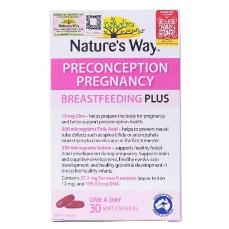 Vitamin bầu Nature's Way PreConception Pregnancy Breastfeeding Plus 30 viên Úc
