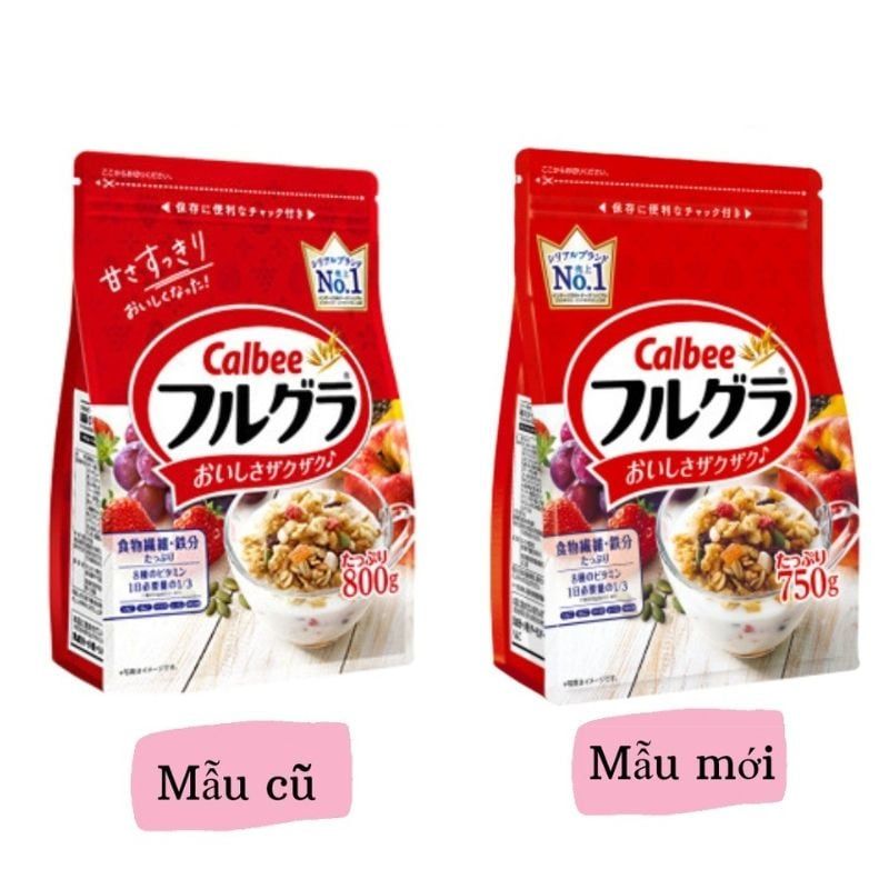 Ngũ cốc Calbee đỏ 750g nội địa Nhật Bản chính hãng, mẫu mới nhất