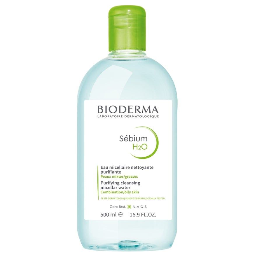 Nước tẩy trang Bioderma Sebium H2O xanh 500ml cho da dầu mụn và hỗn hợp