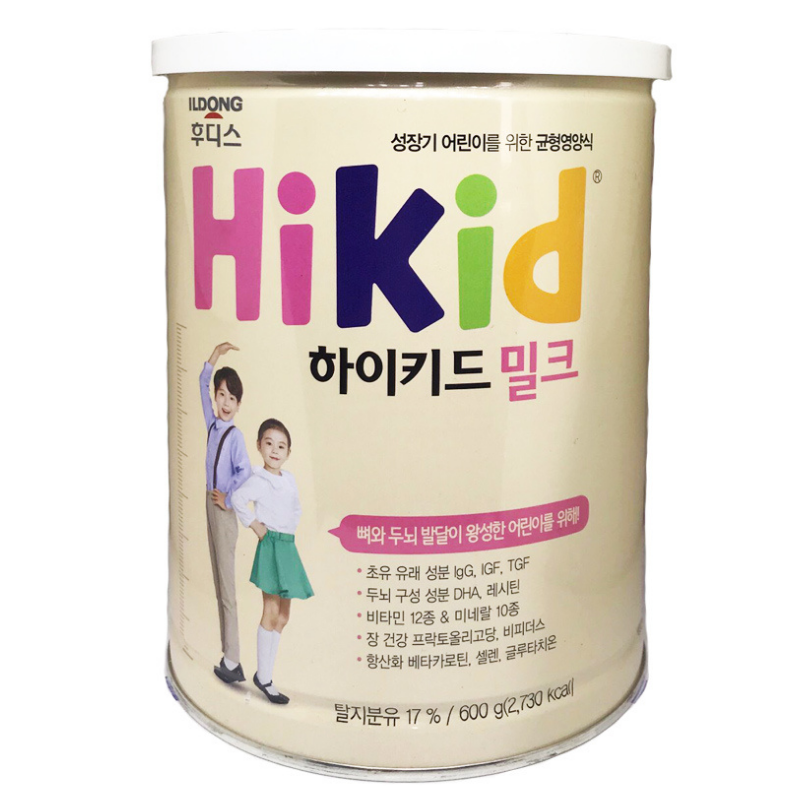 Sữa Hikid vị vani hộp 600g cho bé 1-9 tuổi - Nội địa Hàn Quốc