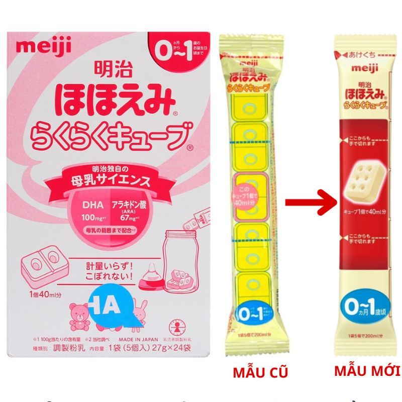 Sữa Meiji số 0 dạng thanh 648g (27g x 24 thanh) cho bé 0-1 tuổi, nội địa Nhật Bản