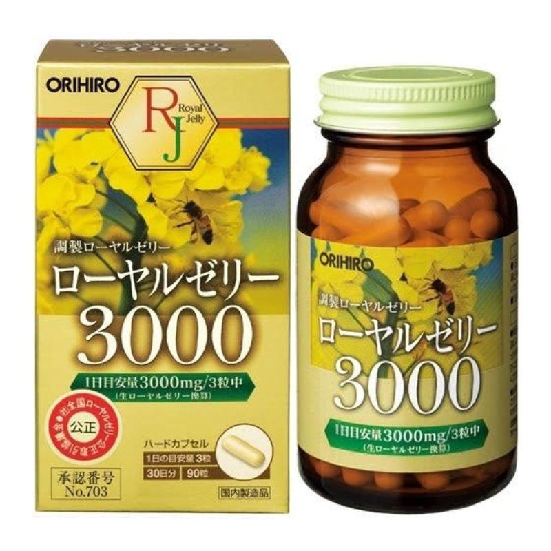 Sữa ong chúa Orihiro Royal Jelly 3000mg 90 viên Nhật Bản