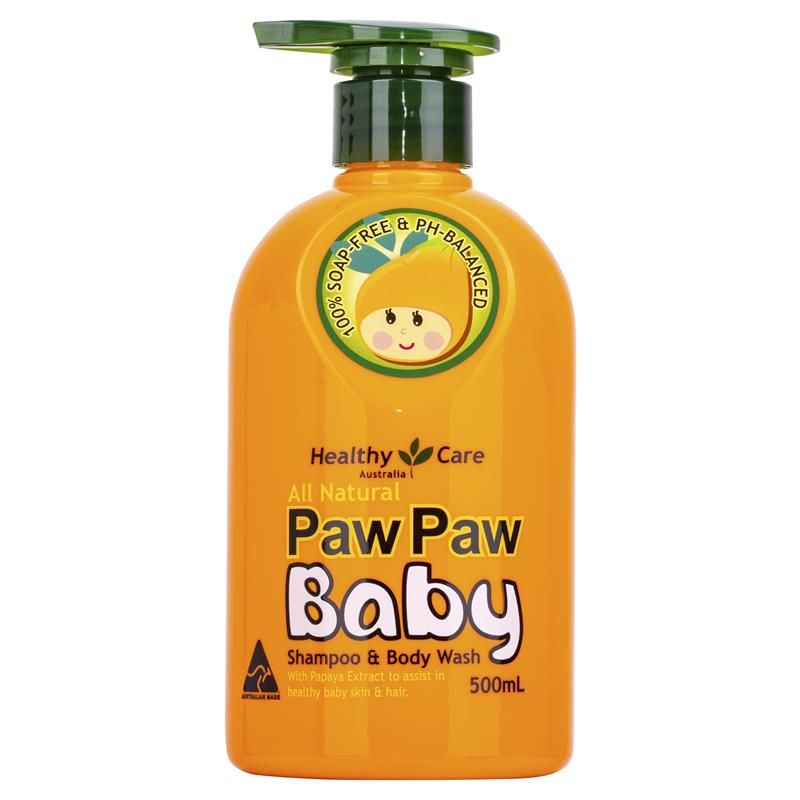 Sữa tắm gội đu đủ cho bé Healthy Care Paw Paw Baby 500ml của Úc