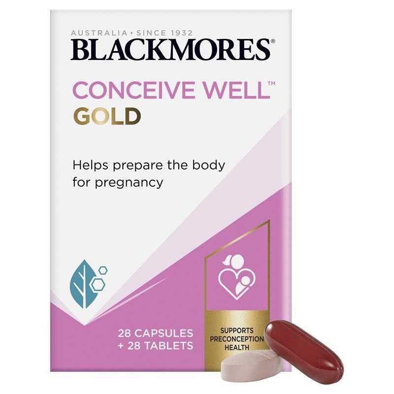 Blackmores Conceive Well Gold tăng khả năng thụ thai Úc 56 viên (28 viên nén + 28 viên nang)