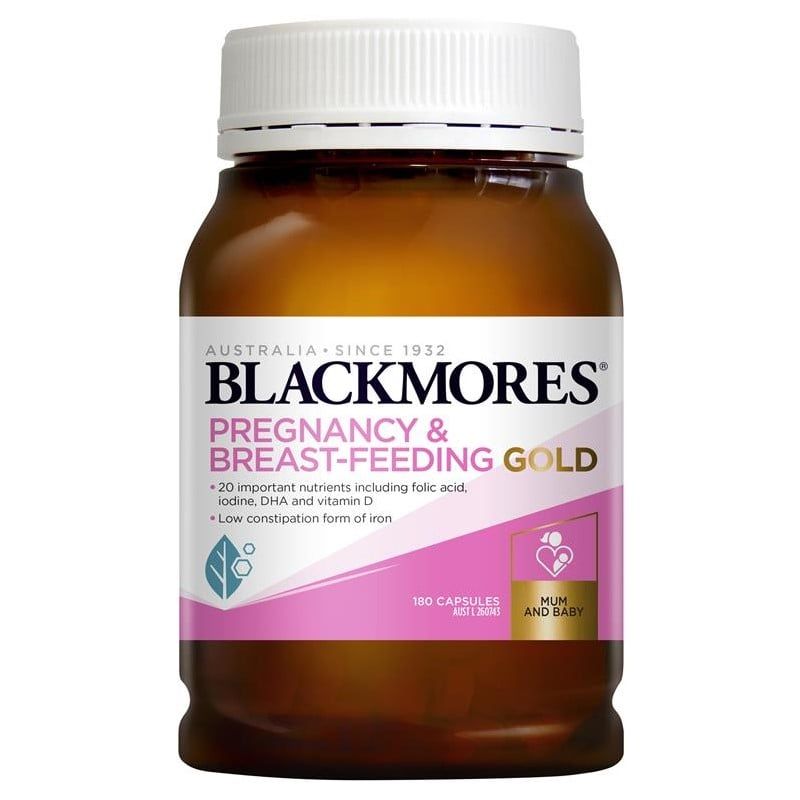 Viên uống bổ sung vitamin tổng hợp cho bà bầu Blackmores Pregnancy and Breastfeeding Gold 180 viên