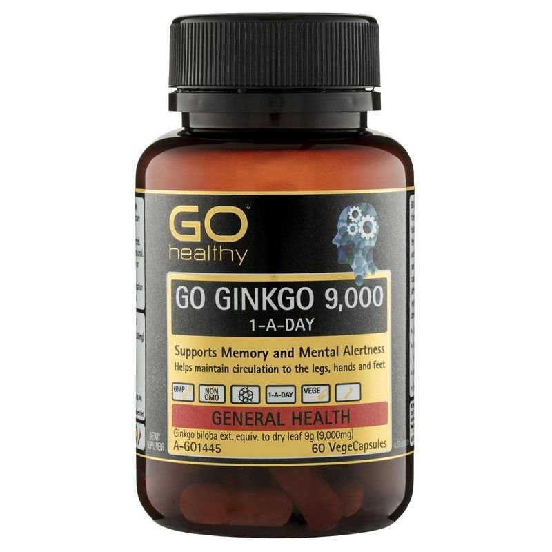 Viên uống bổ não GO Healthy GO Ginkgo 9000 1-A-Day 60 viên của New Zealand