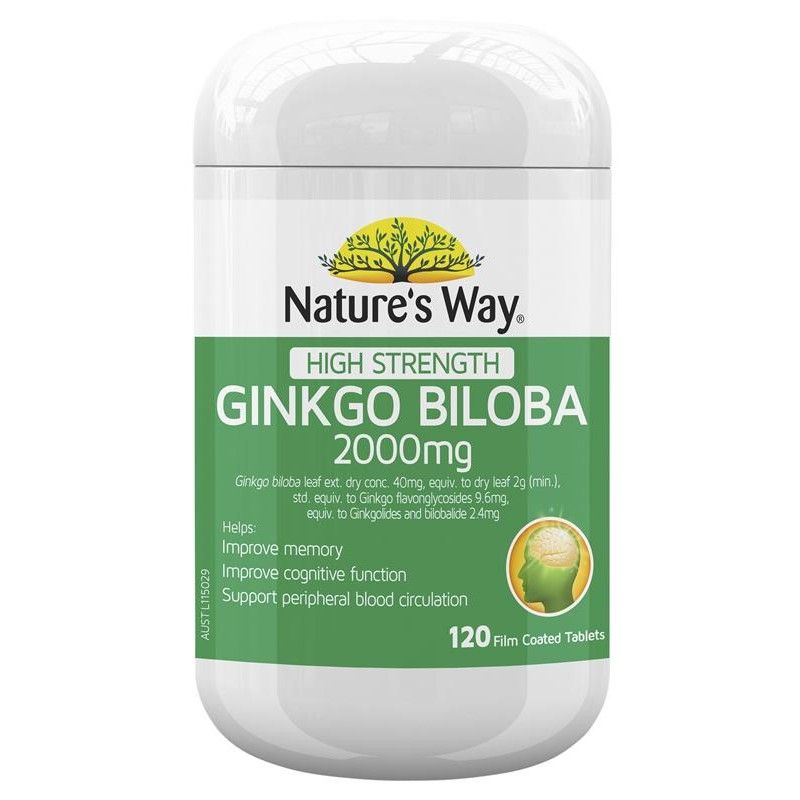 Viên uống bổ não Nature's Way Ginkgo Biloba 2000mg 120 viên Úc