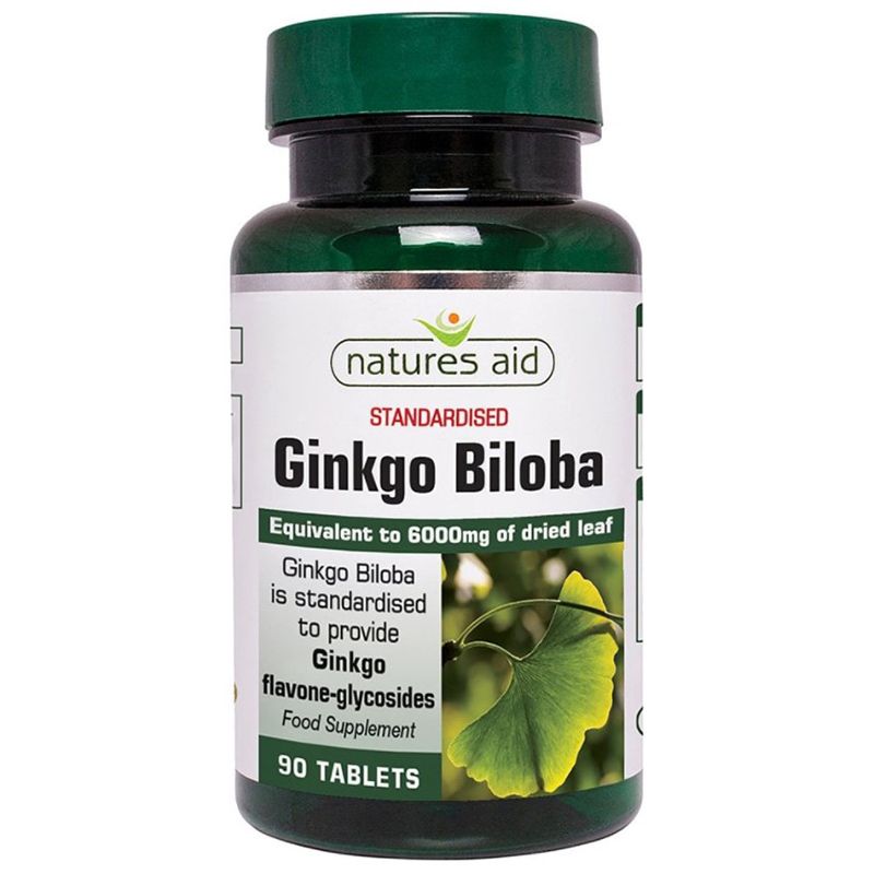 Viên uống bổ não Natures Aid Ginkgo Biloba 6000mg 90 viên của Anh