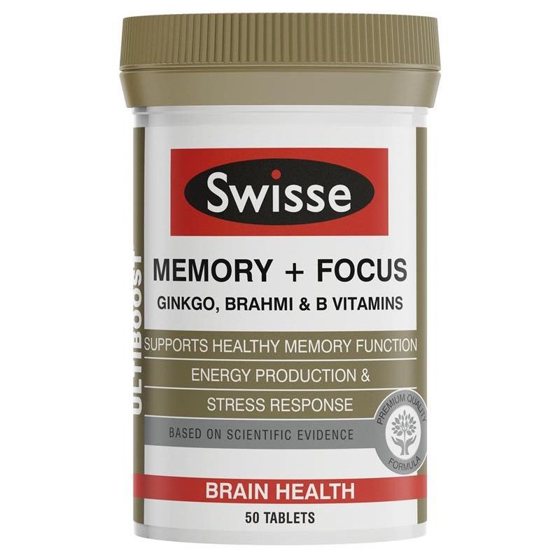 Viên uống bổ não, tăng cường trí nhớ Swisse Memory + Focus 50 viên
