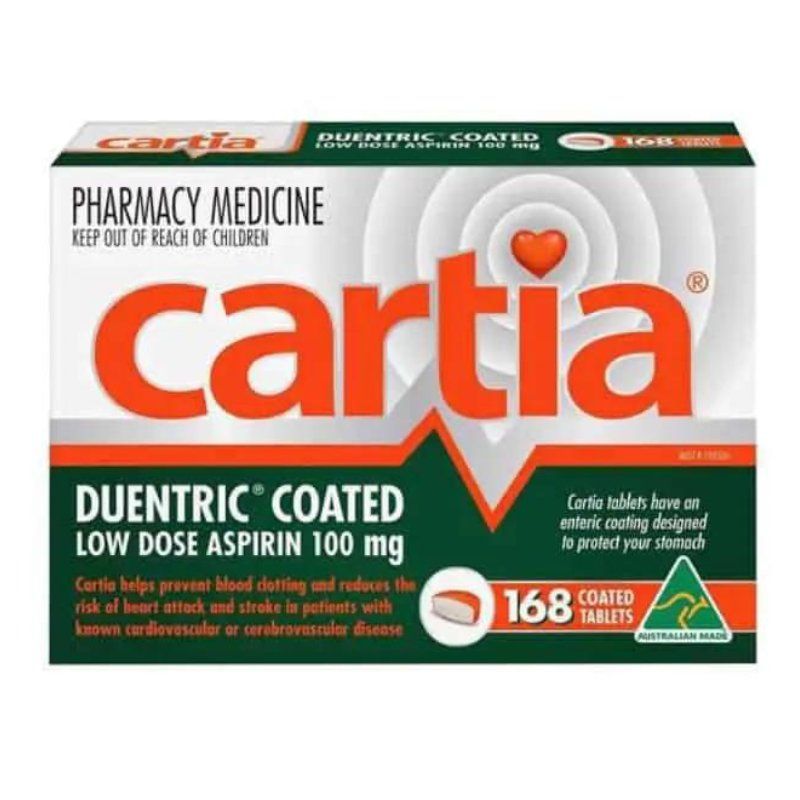 Viên uống chống đột quỵ Cartia Úc 168 viên (Aspirin liều thấp 100mg)