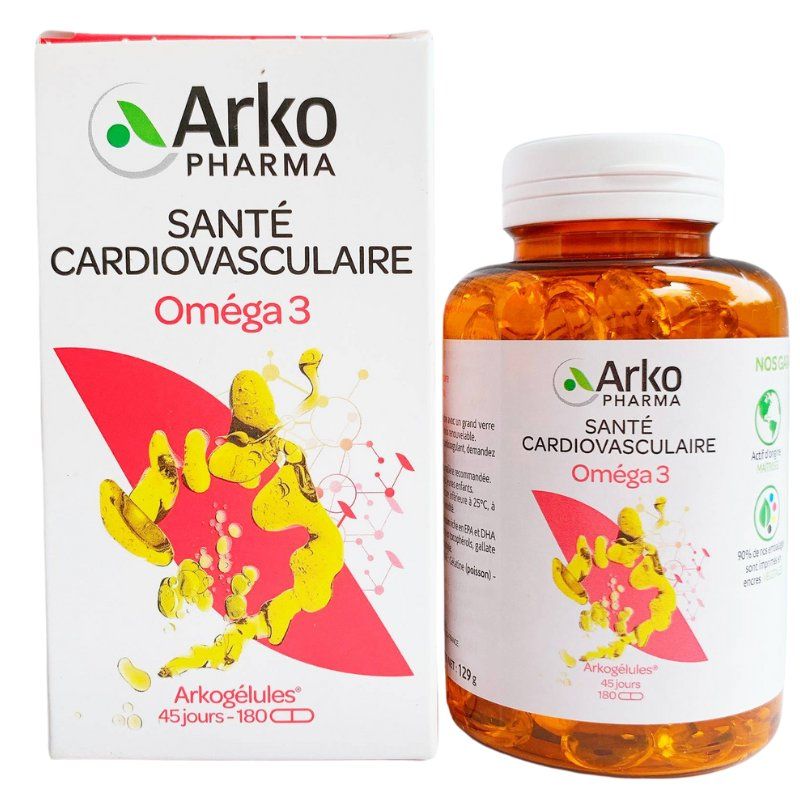 Viên uống dầu cá Omega 3 Arkopharma 180 viên Pháp mẫu mới