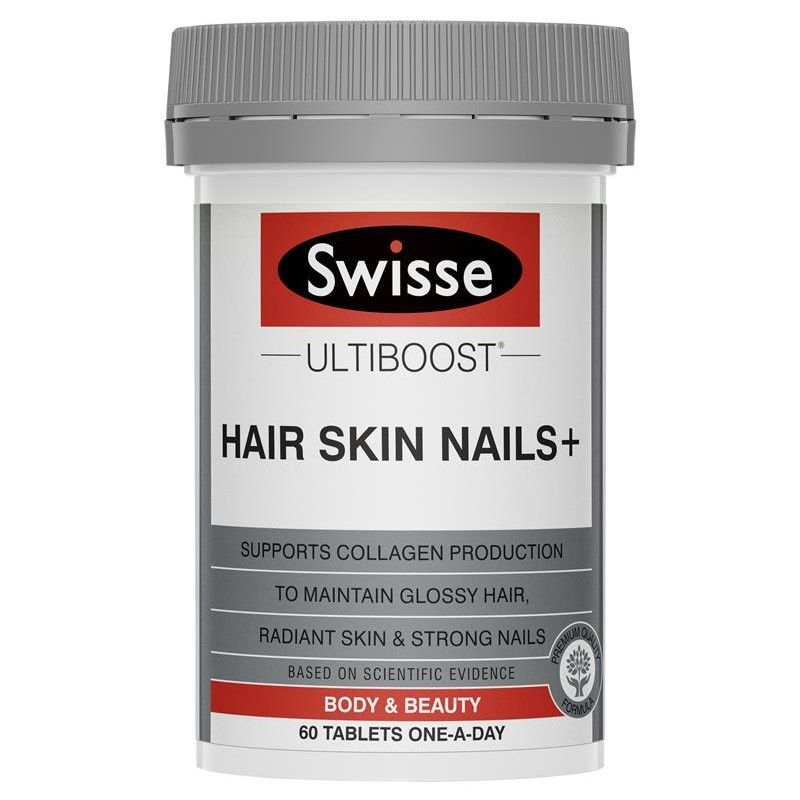 Viên uống Swisse Ultiboost Hair Skin Nails+ 60 viên đẹp da móng tóc của Úc