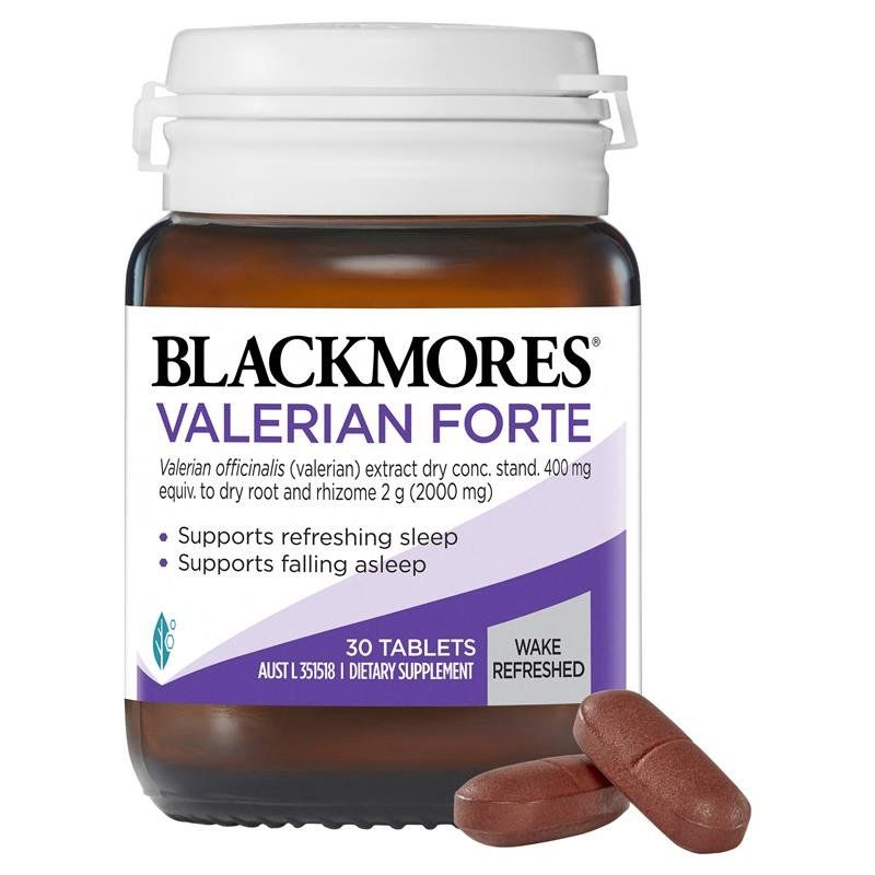 Viên uống hỗ trợ giấc ngủ Blackmores Valerian Forte 2000mg của Úc 30 viên