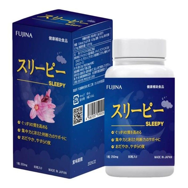 Viên uống hỗ trợ ngủ ngon Fujina Sleepy Nhật Bản 80 viên