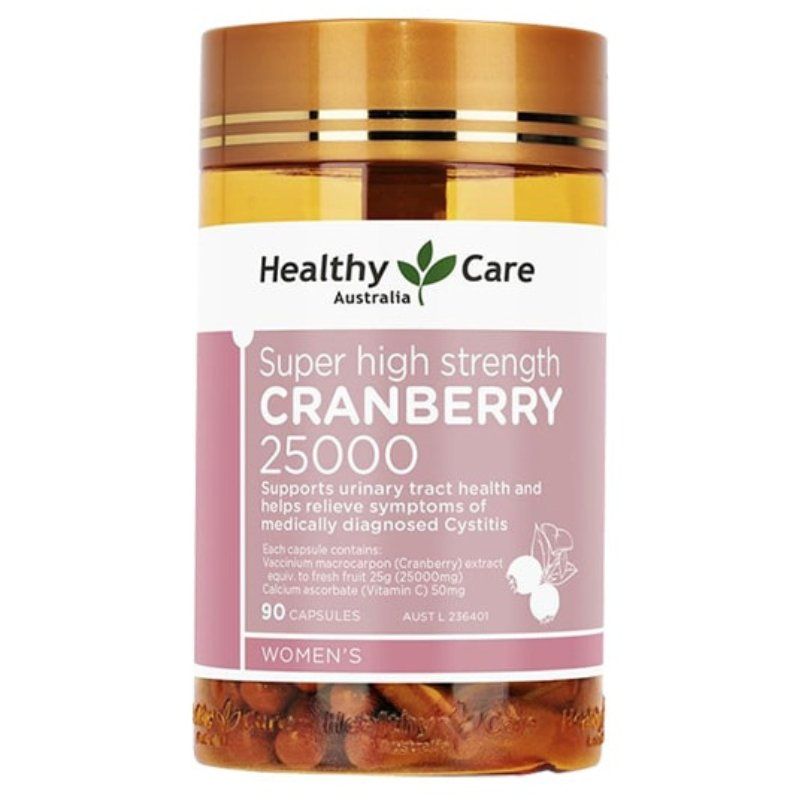 Viên uống Healthy Care Cranberry 25000 90 viên hỗ trợ đường tiết niệu