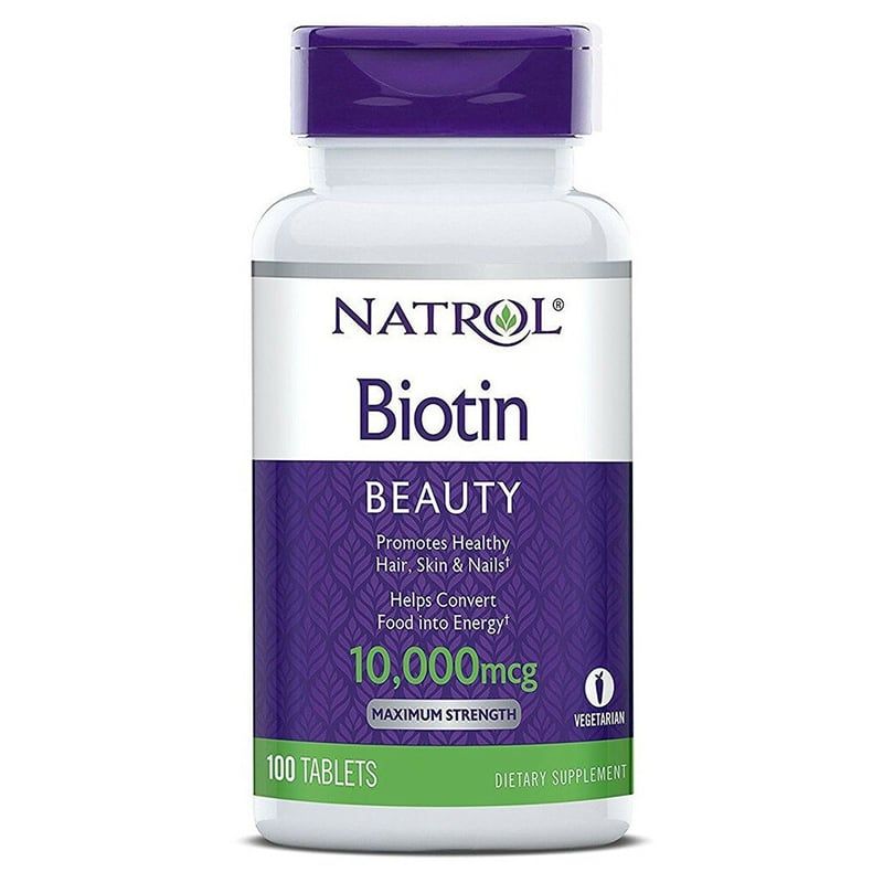 Viên uống hỗ trợ mọc tóc Natrol Biotin Beauty 10000 mcg 100 viên của Mỹ