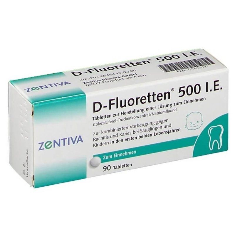 Vitamin D Fluoretten 500 I.E Đức 90 viên (cho trẻ 0-2 tuổi)