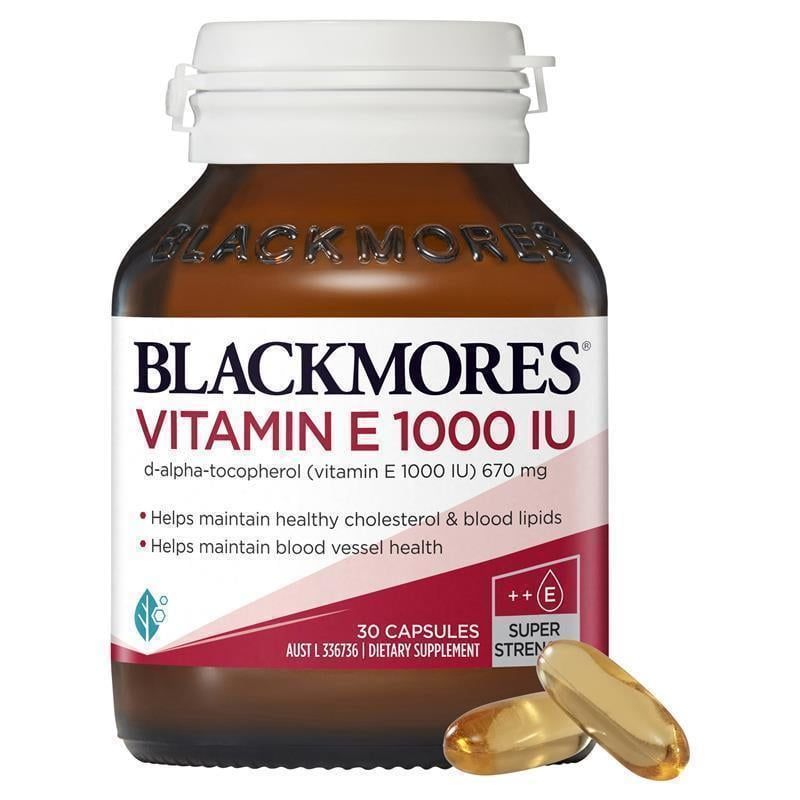 Viên uống vitamin E Blackmores Natural Vitamin E 1000IU 30 viên Úc