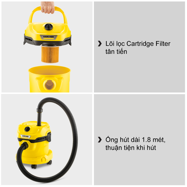 Máy hút bụi khô và ướt Karcher WD2 Plus V - dung tích 12 lít