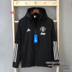 Áo Khoác MU đen 2020-2021 - Wind jacket Manchester United - sọc trắng