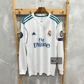 ÁO ĐẤU REAL MADRID SÂN NHÀ MÙA GIẢI 2017/18 TAY DÀI - REAL MADRID HOME KIT 2017/18