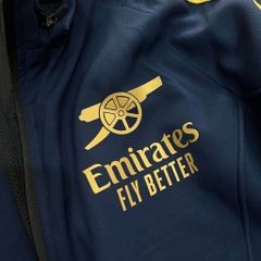 Áo khoác Arsenal 2023  xanh đen sọc vàng logo quỷ vải gió trượt nước, chống nắng