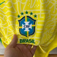 ÁO ĐẤU ĐỘI TUYỂN BRAZIL SÂN NHÀ 2024/25 BẢN FAN - BRAZIL HOME KIT 2024