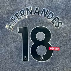 [AUTHENTIC - CHÍNH HÃNG] NAMESET B.FERNANDES #18 EPL MANCHESTER UNITED SÂN KHÁCH 2019-20