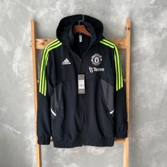 ÁO KHOÁC GIÓ MU ĐEN SỌC NEON 2022-2023 - MANCHESTER UNITED BLACK TRAINING JACKET